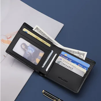 WILLIAMPOLO naujas piniginės, vyriškos odos trumpą daugiafunkcinis didelės talpos piniginės kredito multi-card kortelė pakuotėje