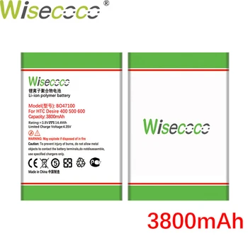 WISECOCO 3800mAh BO47100 Baterija HTC Desire 400 500 600 Dual SIM 609d 5088 5060 C525c C525E T528 T606W T608T Telefono baterija