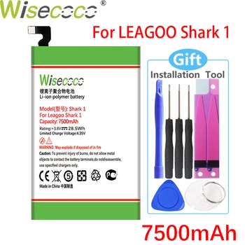 WISECOCO 7500mAh Baterija LEAGOO Ryklys 1 Mobiliųjų Telefonų Sandėlyje Aukštos Kokybės Baterija+Sekimo Numerį