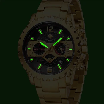 WWOOR Naujų Kūrybinių Laikrodžiai Vyrams 2021 Top Brand Prabanga Aukso Juodas Kvarcas Žiūrėti Vyrų Sporto Vandeniui Riešo Žiūrėti Relojes Hombre