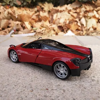 Welly 1:24 PAGANI HUAYRA raudona superautomobilį lydinio automobilio modelį, lieto žaislas, automobilių surinkimo dovana