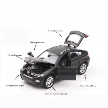 X6 1/32 SEDANAS Sedanas Imitavimo žaislai Modelis Lydinio Traukti Atgal, Vaikų Žaislai, Originali Licencijos, Renkant Dovaną Off-Road Automobilių Vaikai
