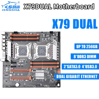 X79 LGA2011 Dual Plokštė Komplektas su 2 Vnt. Xeon E5 2690 CPU ir 8x8GB 64G 1 600 mhz DDR3 ECC Paramos M. 2 NVMe SATA3 USB3.0