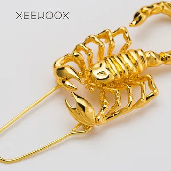 XEEWOOX 2019 Modernus Minimalistinio Aukso Spalvos Skorpionas Metalo Tabaluoti Auskarai Moterims Paprastos Geometrinės Ausies Lašas Auskarai