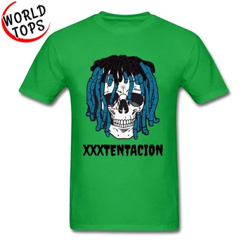 XXXTENTACION Skeletas Mirusiųjų Kaukolės Geek T Shirts Velykų Dieną Vyrai Cool Tshirts Medvilnės, O Kaklo Rap Rock Tee Marškinėliai Jaunimo