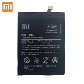 Xiao Mi Originalios Telefonų Baterijos BN40 Už Xiaomi Redmi 4 Pro Prime RAM 3G 32G ROM Aukštos Kokybės 4100mAh Telefono Baterijos Pakeitimas
