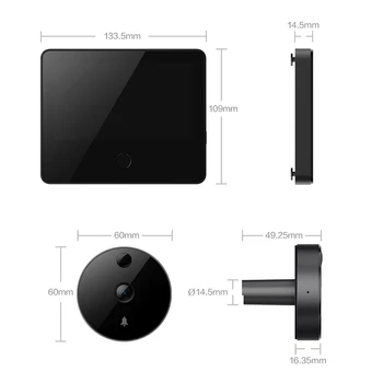 Xiaomi Mijia Smart Doorbell Vaizdo Domofonas WIFI Saugumo Kameros Infraraudonųjų spindulių Naktinio Matymo Belaidžio Nuotolinio valdymo Stebėti Mijia App Kontrolės