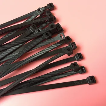 Xingo 5x500mm savistabdės Nailono Laidą Zip Ryšių 100vnt Plastikiniai Kabelių Zip Kaklaraištis Patvirtinta Linijos Wrap Pluoštas Ryšius Black & White