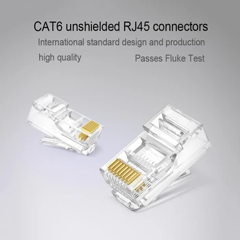 Xintylink rj45 jungtis rj 45 cat6 ethernet kabelio cat 6 lan tinklo conector vyrų 8p8c utp neekranuotas modulinės 20/50/100vnt