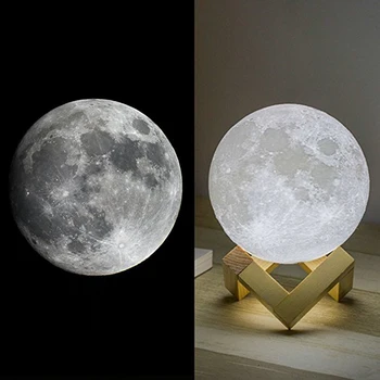 Xsky 3D Spausdinimo Mėnulio Šviesos Jutiklinį Jungiklį, Stalo Lempos, Miegamajame Spinta Usb Led Nakties Šviesos Namų Dekoro 3d mėnulio šviesos Kūrybos Dovanos
