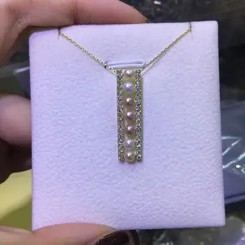 YIKALAISI 925 Sterlingas Sidabro Papuošalai Perlų Vėrinį 2019 Bauda Natūralių Perlų papuošalai 4-5mm perlų Vėrinį Moterų didmeninės