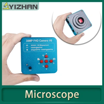 YIZHAN HDMI USB Pramonės Elektroninio Skaitmeninio Mikroskopo Vaizdo Kamera 38MP 1080P 60FPS 2K + LED šviesos Telefono CPU PCB Remontas