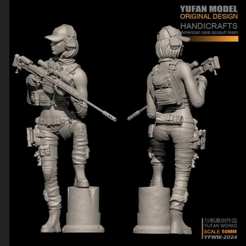 YUFan Modelis 1/35 Dervos Komplektai moterų snaiperis dervos kareivis Savarankiškai surinkti YFWW35-2024