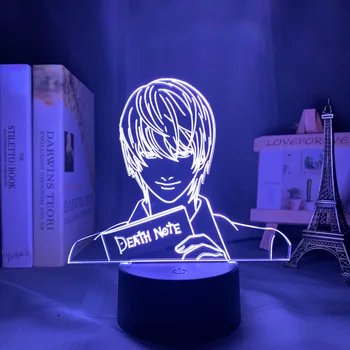 Yagami Light Pav Akrilo LED Nakties Šviesos Anime Dovana Death Note Lempa Vaikas Miegamojo Dekoras Apšvietimas Vaikų Kambaryje naktinė lempa