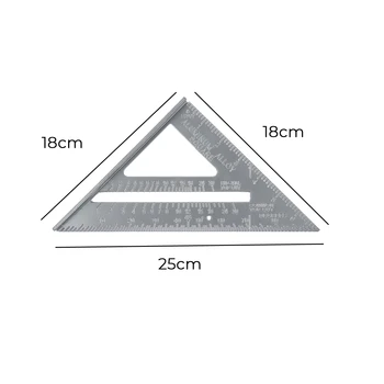 ZEAST 7 Colių Aliuminio Lydinio Matavimo Liniuotė Greičio Kvadrato Stogų Trikampio Kampas Matlankis Sieniniai Matavimo Įrankiai