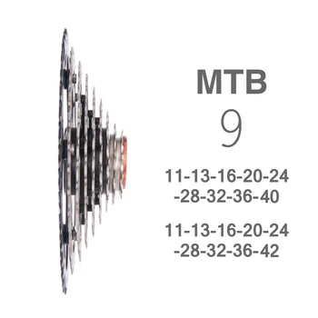 ZTTO MTB 9 Speed 11-40 T 11-42T Kasetės 9speed 11 - 42, Dviračių Laisva 11-40 9s už M430 M4000 Aukštos Kokybės Kalnų Dviratį K7