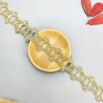 Zsbszc 2 metrų Plotis 3CM siuvami aukso nėrinių apdaila nerijos nėriniai 