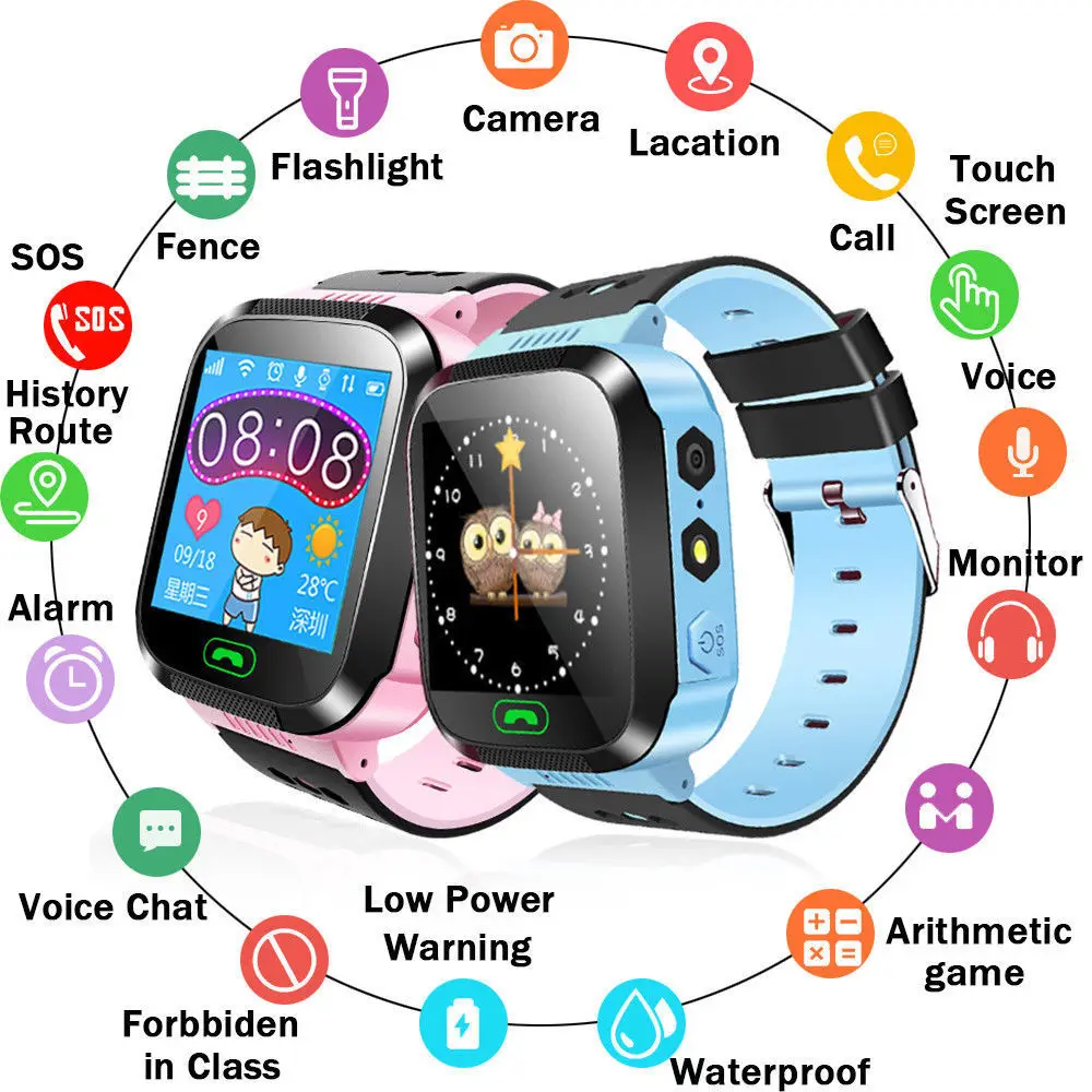 Y21 Jutiklinis Ekranas Vaikams Žiūrėti GPS su Kamera, Apšvietimas, Smart Žiūrėti Miego Stebėti GPRS Locator Tracker Anti-Lost Smartwatch