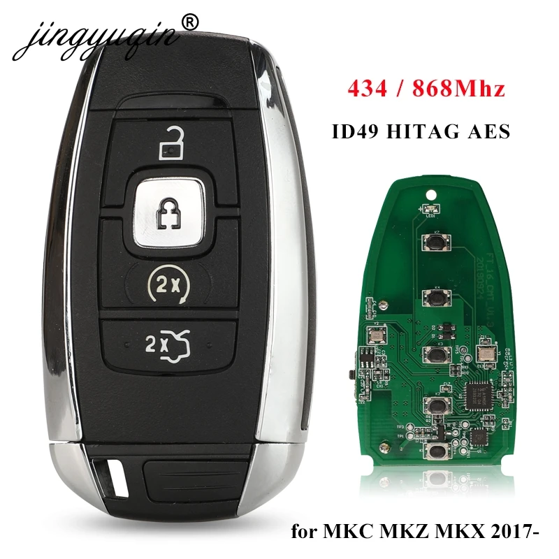 Jingyuqin Keyless Go 434/868Mhz ID49 Automobilio Raktas Nuotolinio Už Lincoln MKC MKZ MKX NAVIGATOR 2017 2018 2019 2020 Smart Fob Kontrolės