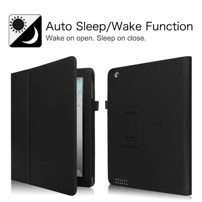 Folio Case for iPad 2 3 4 kampų Apsaugos Premium PU Odos Smart Flip Cover Pieštukas Turėtojas iPad 2 3 4 Auto Sleep/Wake Up