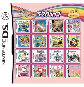 520 Žaidimų 1 NDS Žaidimas Paketo Kortelės Super Combo Kasetė Nintendo NDS DS 2DS Naujos 3DS