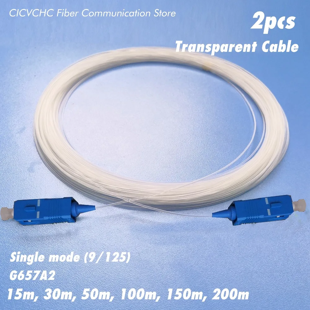 2 vnt Skaidraus Kabelis (BLSK)- SC/UPC-SC/UPC), Jumper-SM(OS2)-G657A2 Lenkimo Nejautrus Pluošto-15m iki 200m-Nematomas, optinis kabelis