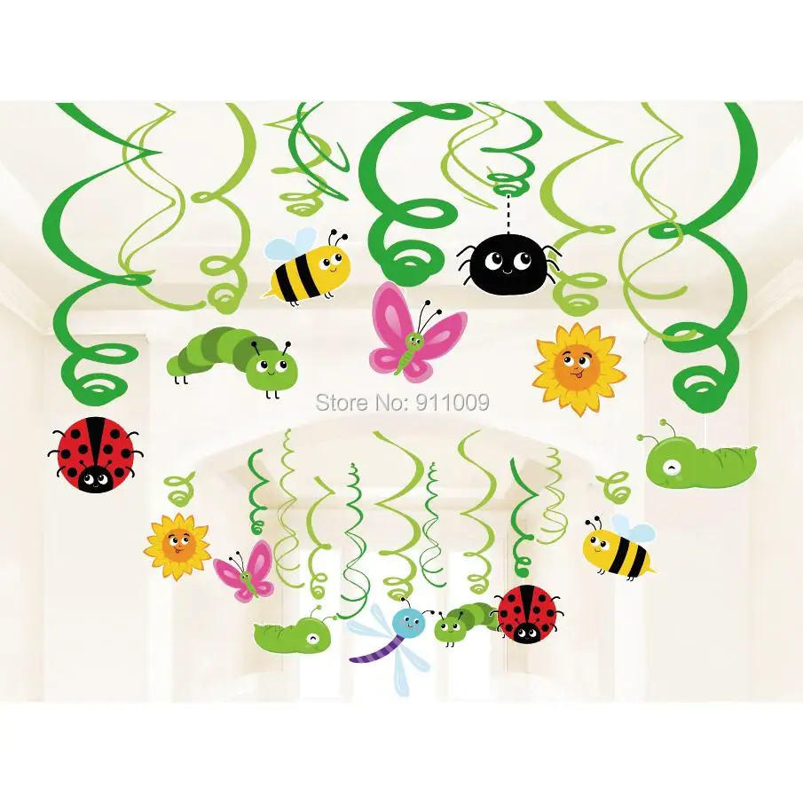 Vabzdžių Pavasario Tema Gimtadienio Dekoracijas Klasėje Animacinių Filmų Drugelis Gėlių Biedronka Kabinti Sukama Kūdikio Dušas Šalis Tiekimo