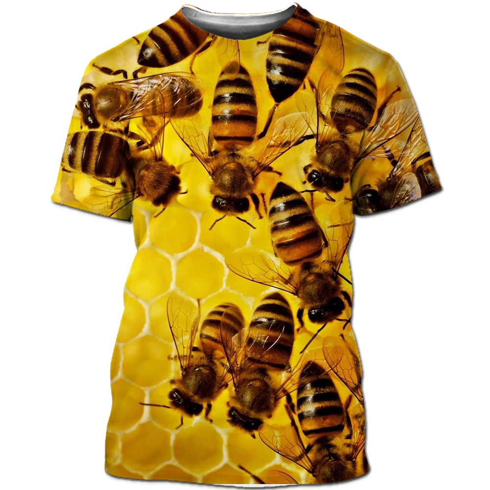 NISDCIHD 3D Spausdinimo Bičių T-Shirt Hip-Hop Stilius, O-Kaklo Marškinėliai Vasarą Naujas Stilius Įdomus Gyvūnų Melissa Vyrų Ir Moterų Harajuku