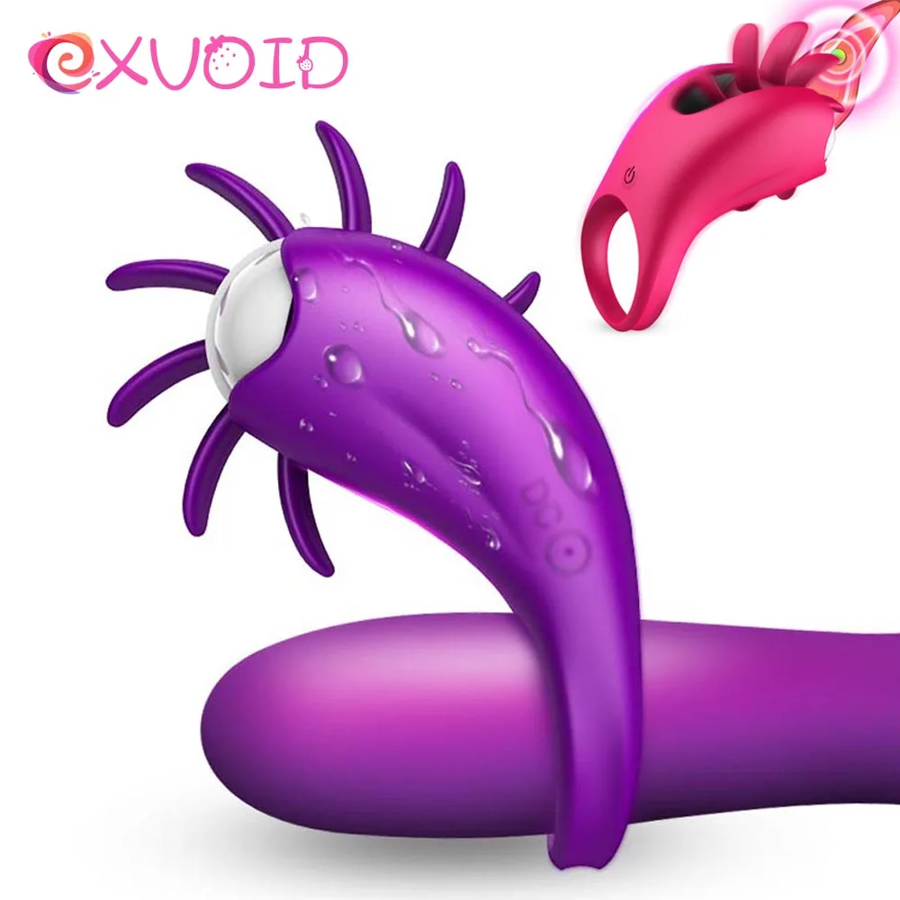 EXVOID Oralinio Sekso Žaislai Moterims, Vyrams Atidėti Ejakuliacija Vibruojantis Varpos Žiedas Čiulpti Liežuvio Vibratorius Krūties Klitorio Massager
