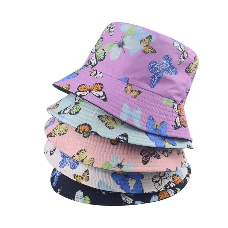 Žvejo kepurė su saulė ir šešėliai, pavasario ir vasaros. Drugelis spausdinti baseino skrybėlę rudenį