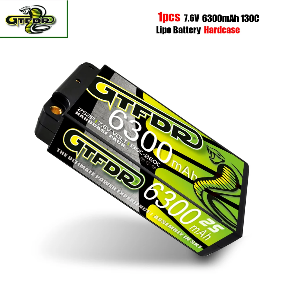 GTFDR Lipo Baterija 2S Neūžauga Lipo 7.6 V 6300mah 130C Baterija RC Lipo Baterijos 4mm Kulka Konkurencijos Trumpas-Pack 1/10 Buggy Automobilių