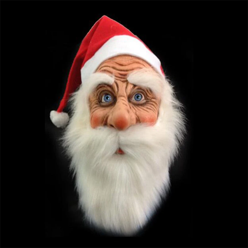 Kalėdų Priedai Santa Claus Latekso Kaukė Su Skrybėlę Juokinga Naujiena Kalėdų Dovana Cosplay Rekvizitai Makiažas Karnavalas Šalies Unisex