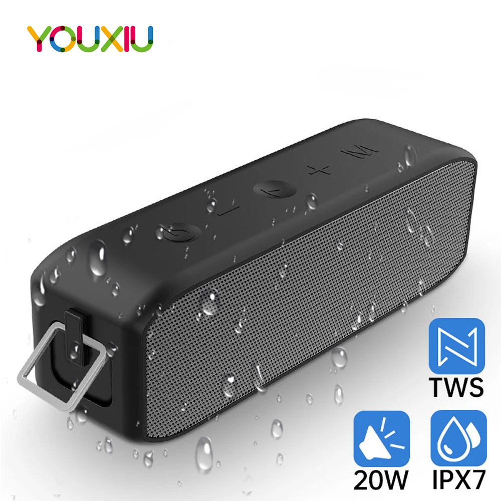 YOUXIU 20W Portable Bluetooth Speaker Lauko IPX7 atsparus Vandeniui TWS Belaidis Garsiakalbis įmontuotą žemų dažnių garsiakalbis Galinga Boso SoundBox