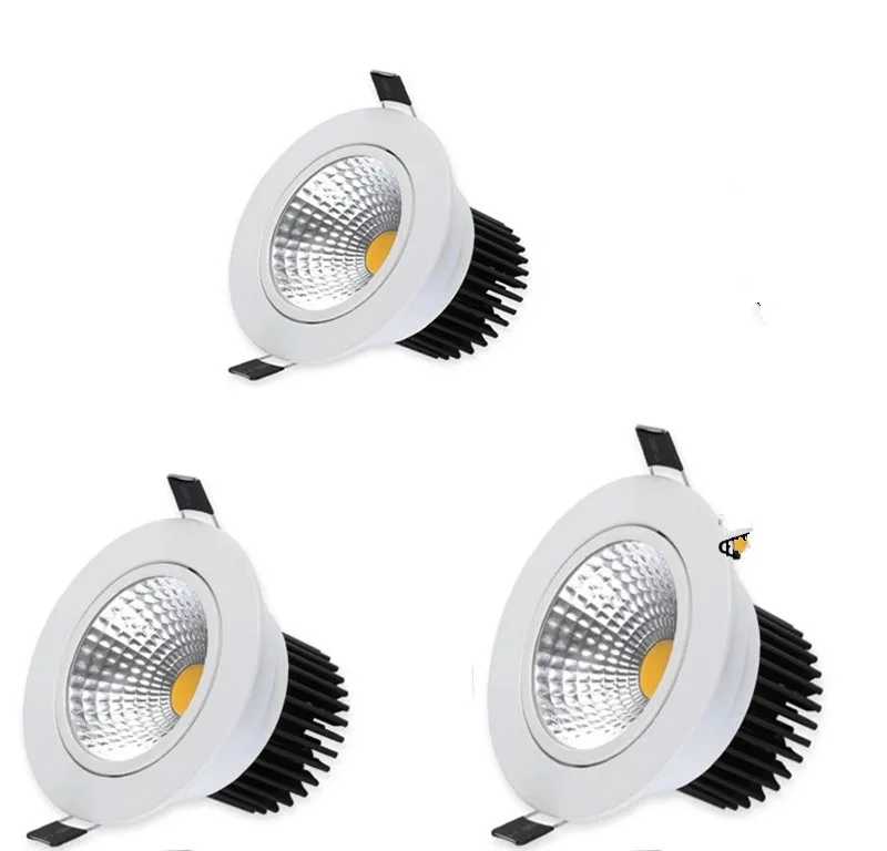 10vnt Pritemdomi COB LED Downlight AC110V 220V 5W/7W/10W/12W Įleidžiamas LED Spot Light lumination Patalpų Apdailos Lubų Lempa