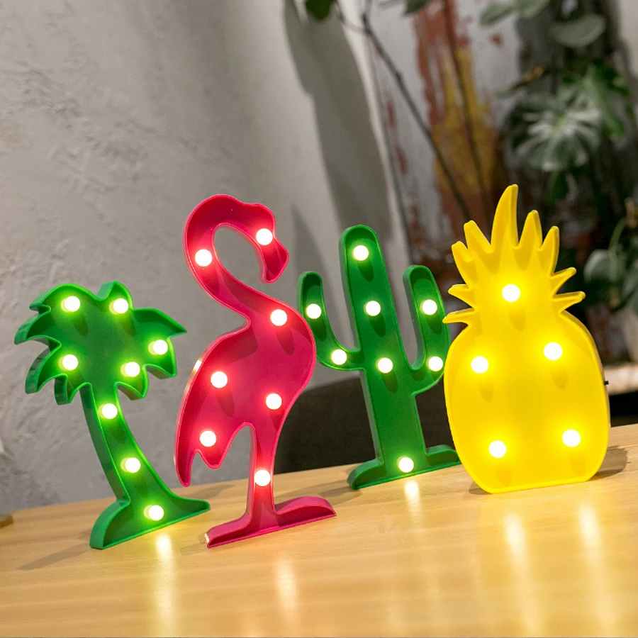 LED Vaikai Naktį Žibintai Flamingo Vienaragis Led Lempos, LED Pakabukas Šviesos Ananasų Kaktusas Star Šviesulys Sienos Lempos dekoracijos, Apšvietimas