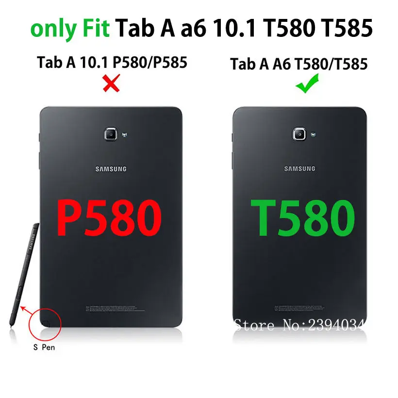 Dažytos Apversti Odinis dėklas, Skirtas Samsung Galaxy Tab A6 10.1 2016 T580 T585 T580N Galinį Dangtelį Atvejais Tablet Funda Apsauginį kiautą