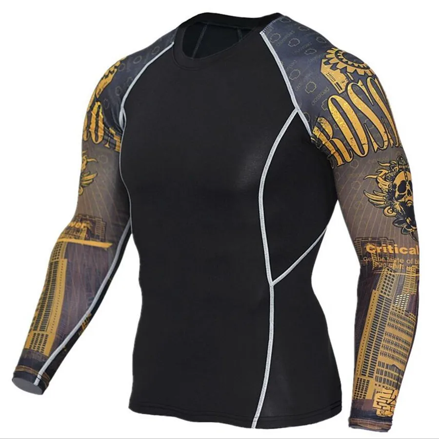 Punisher Kvėpuojantis Quick Dry Suspaudimo Marškinėliai Vyrams Viršūnes Tee Fitneso Marškinėliai Kultūrizmo Viršuje Svorio Kėlimo Pagrindo Sluoksnis