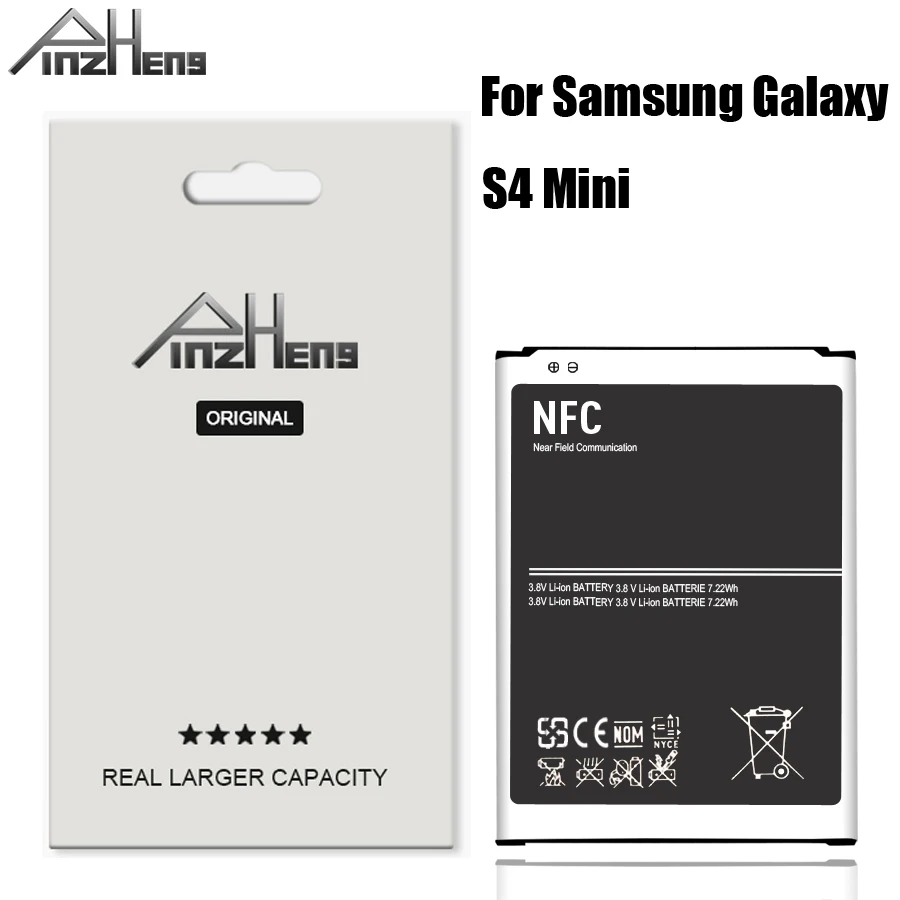 PINZHENG B500BE Baterijos Samsung Galaxy S4 Mini Baterija I9190 I9192 I9195 I9198 1900mAh Baterijos Pakeitimas