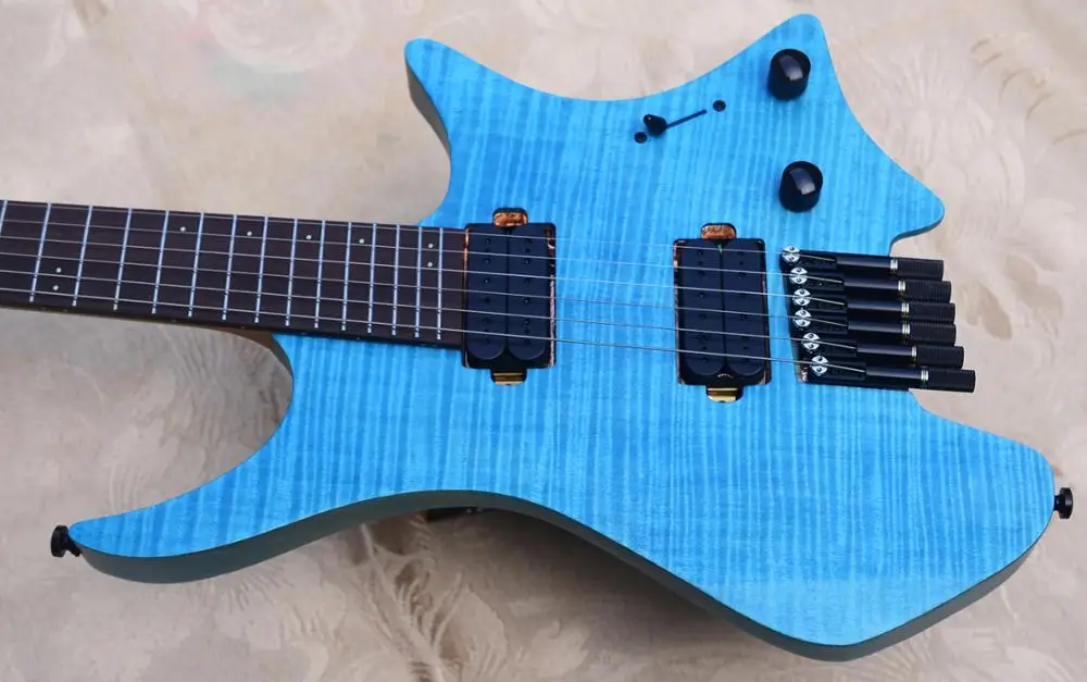 2020 NK Begalvis elektrine Gitara, mėlyna spalva Quilted Maple Fanera, Viršuje Liepsna Skrudinti Klevas Kaklo Gitara nemokamas pristatymas