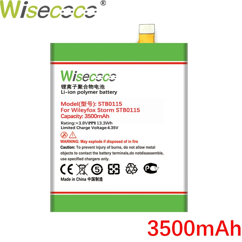 WISECOCO 3500mAh STB0115 Baterija Wileyfox Audra STB0115 Mobiliojo Telefono Naujausias Gamybos Aukštos Kokybės Baterija+Sekimo Numerį
