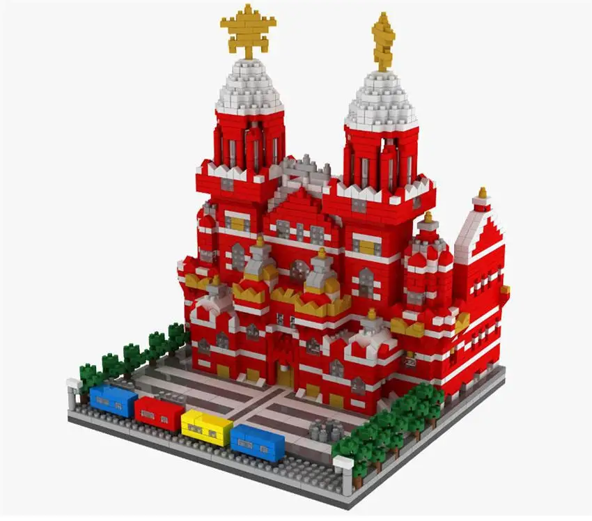 3D Kūrybos Architektūros Plytas Mirco Pizos Bokštas blokų Rusijos Maskvos Vasilijus Katedra žaislai Vaikams Švietimo žaislas