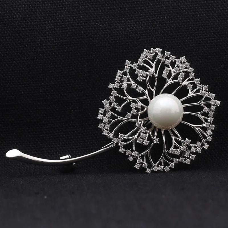 Zlxgirl Prekės Kubinis Cirkonis gėlių sages puokštė vestuviniai papuošalai metalo guangdong vario hijab aksesuaras perlų pakabukas sagė