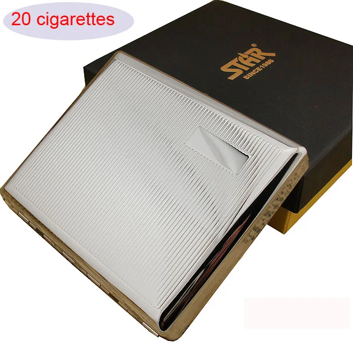 20 vnt. cigarečių originali prekės sidabro cigarečių atveju,Nerūdijančio plieno metalo vyrų cigarečių dėžutę