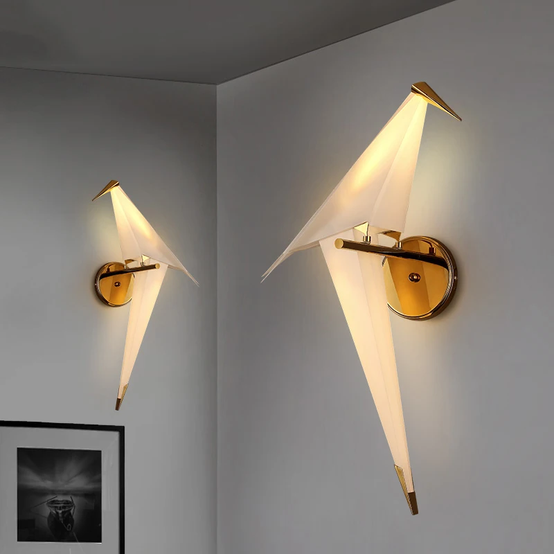 Auksas sienos lempa gyvenamojo kambario, Miegamojo, Prieškambario Naktinės šviesos origami namų interjero Kūrybos Popieriaus Šiaurės šalių Sienos lempos