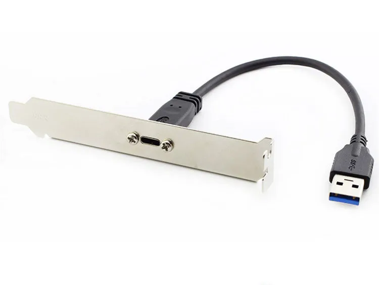 Naujas Mainboard USB 3.0 Male Uostą Tipas-C Moterų Uosto Kabelis Skydo Plokštė su PCI Laikiklis ilgintuvas