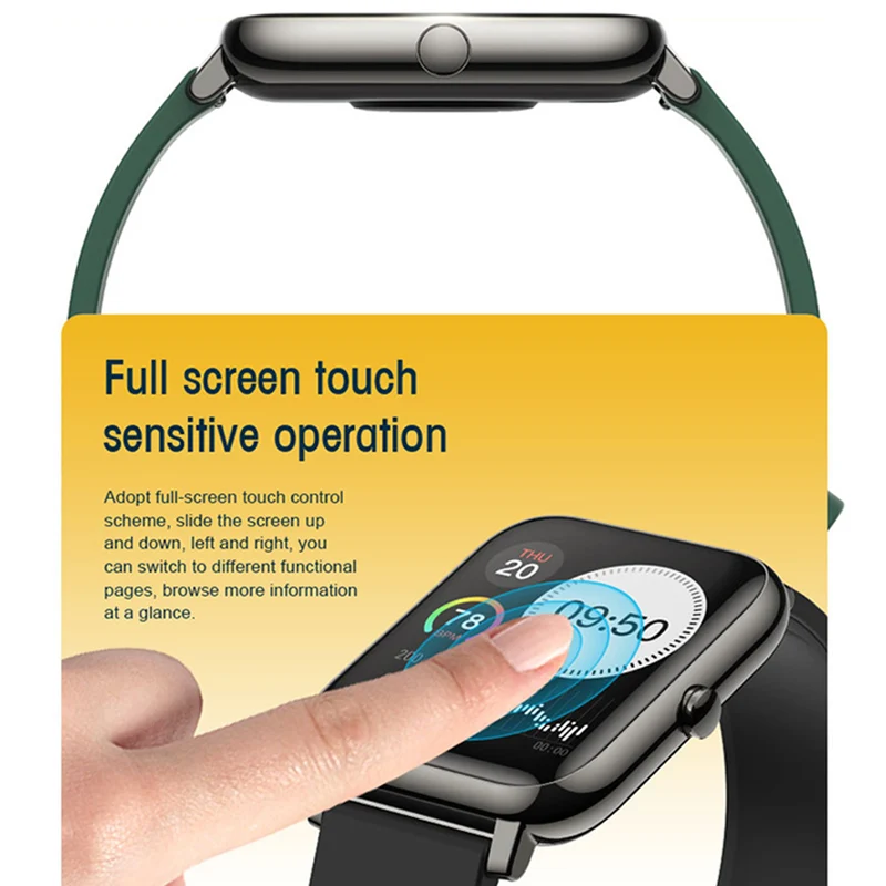 Pilnas Touch Smart Watch Vyrų, Moterų Kraujo Spaudimo Deguonies Stebėti Smartwatch Širdies Ritmo Fitness Tracker, Muzikos Valdymo Sport Laikrodis