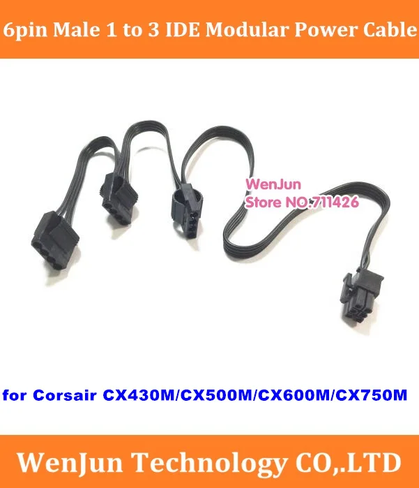 Aukštos Kokybės PCI-E 6Pin Vyrų nuo 1 iki 3 IDE 4pin molex Maitinimo Kabelis Corsair CX430M/CX500M/CX550M/CX600M/CX750M