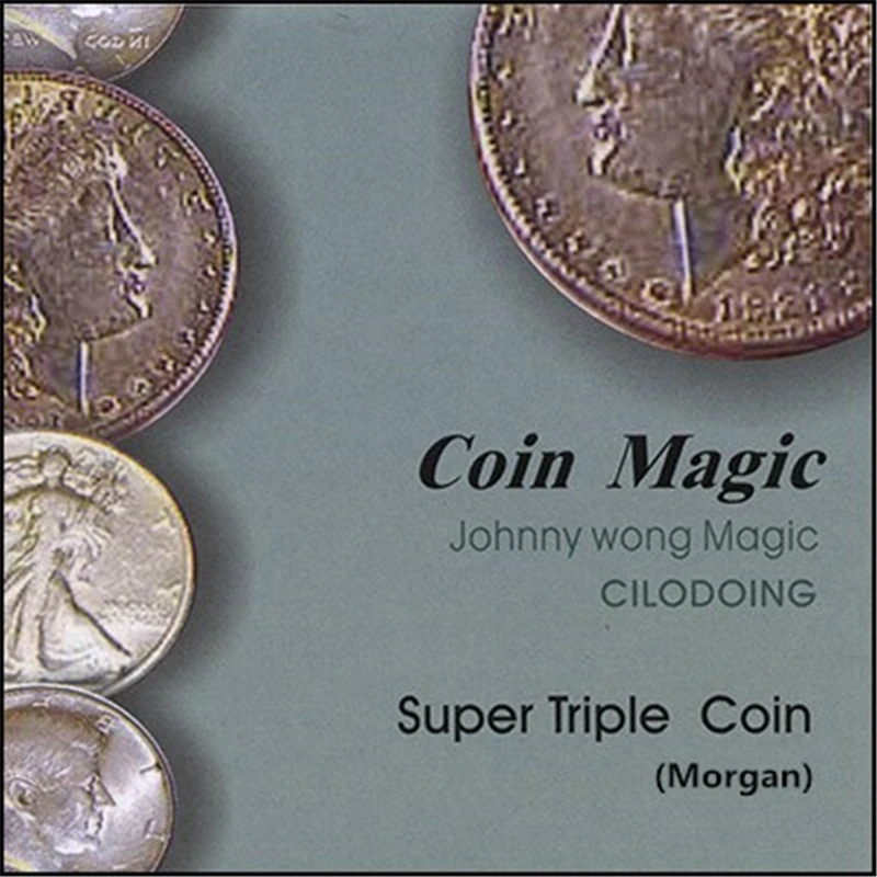 Super Triple Monetos (Morgan Doleris, su DVD) Johnny Wong Monetos Magija Gudrybės Gudrybė Atrodo Išnykti Magas Arti Iliuzijų