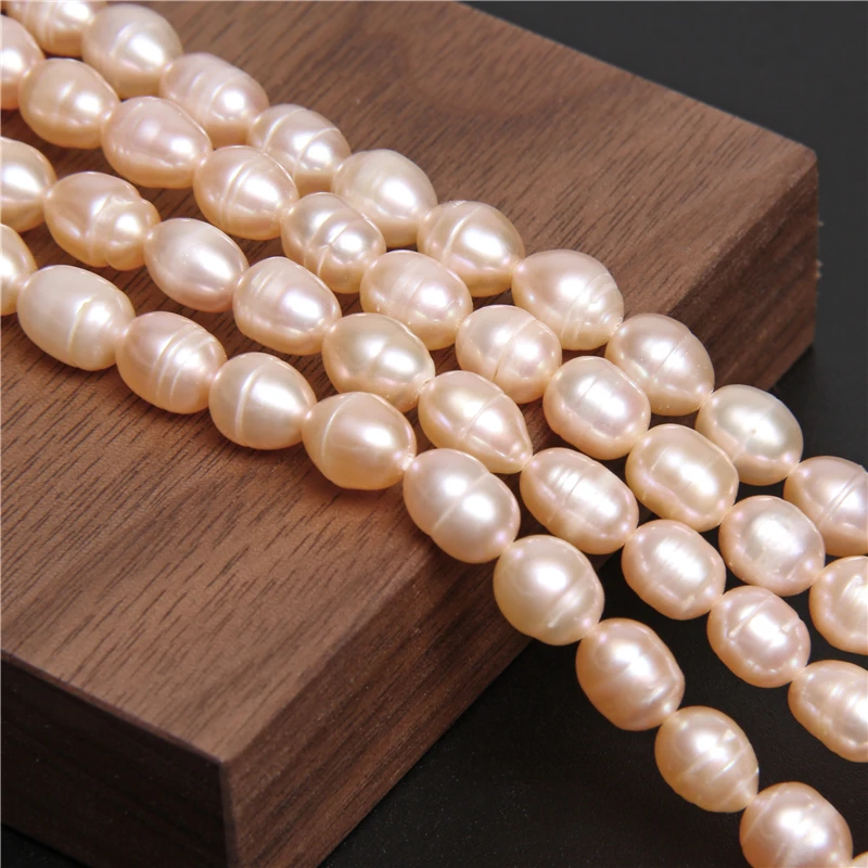 Aukso šampano natūralių gėlavandenių perlų bulvių rutuliukai 7-8mm gamtos perlas laisvas karoliukų, rankų darbo 