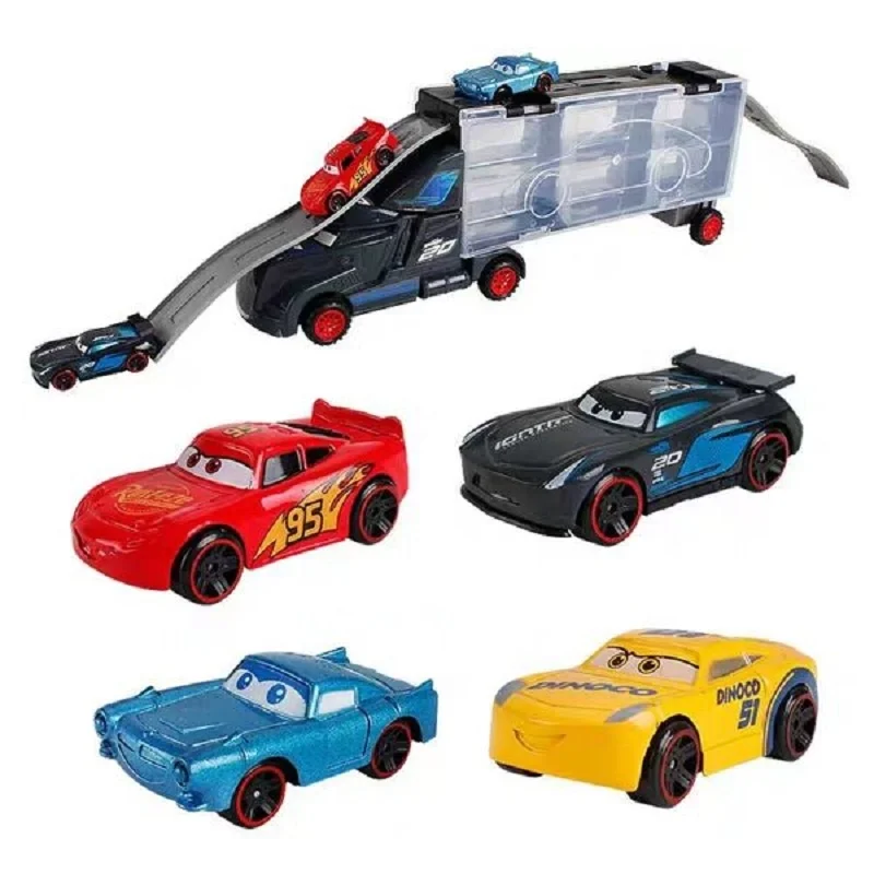 Disney Pixar Automobilių 3 McQueen Jackson Audra Kietas Seserį Mai Dėdė Sunkvežimių 1:55 Liejimo Metalo Plastiko 7 Gabalas Automobilio Modelį Boy Toy